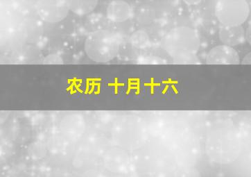 农历 十月十六